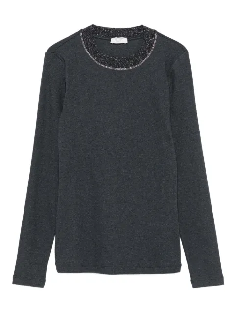 Peserico top manga larga con detalles en el cuello