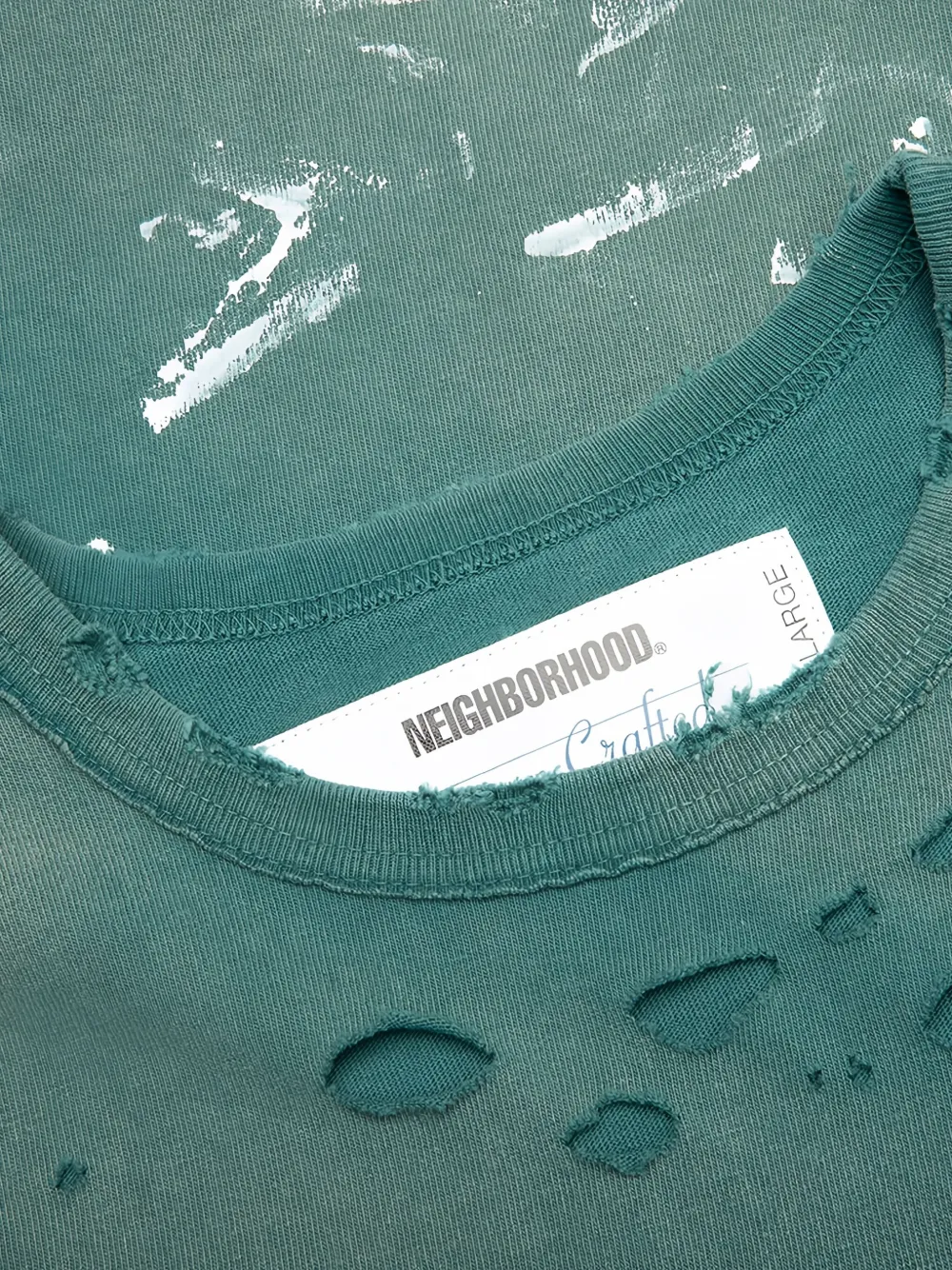 Neighborhood TSavage -shirt met ronde hals en verfspetters Groen