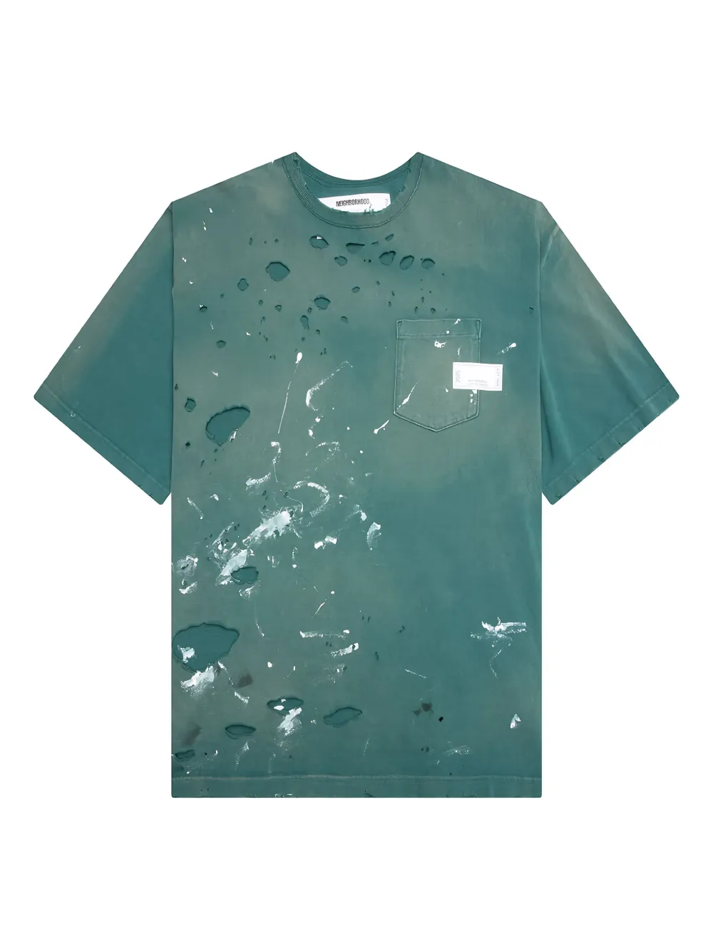 Neighborhood TSavage -shirt met ronde hals en verfspetters Groen