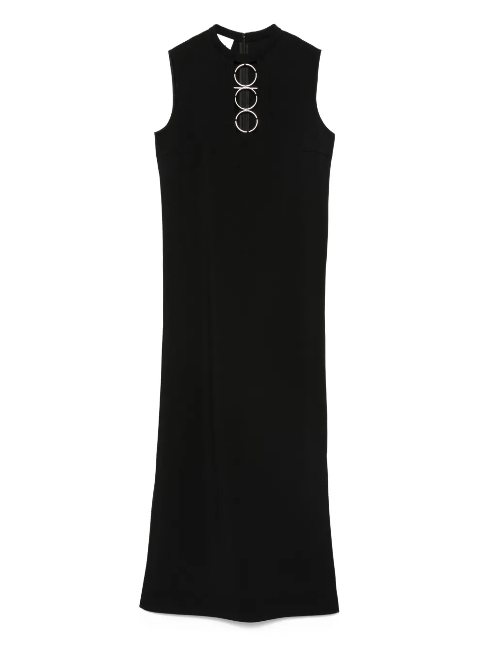 ring-detail sleeveless midi dress