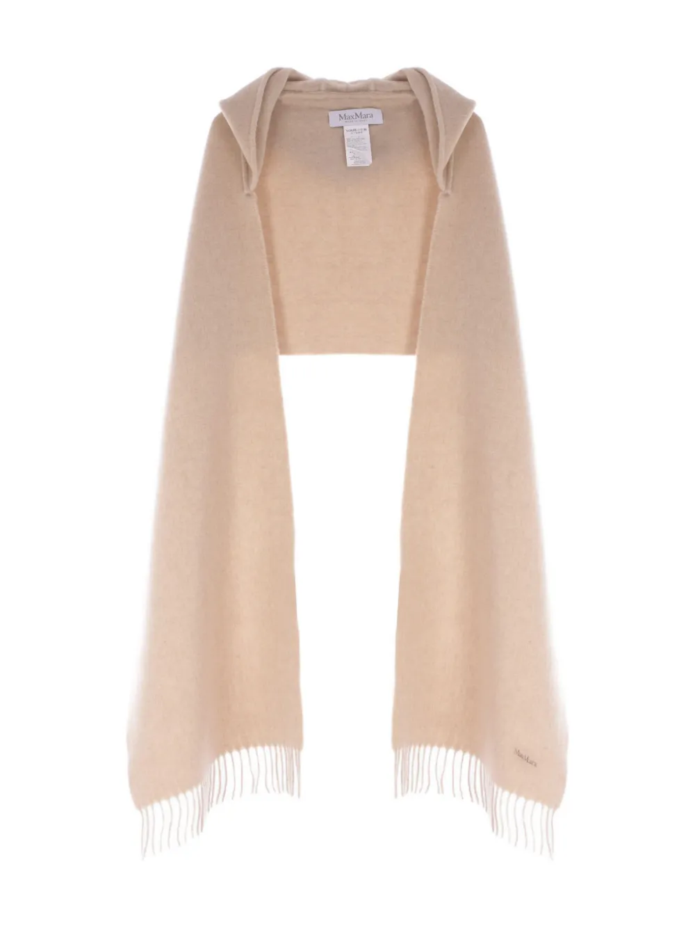 hooded fringed scarf