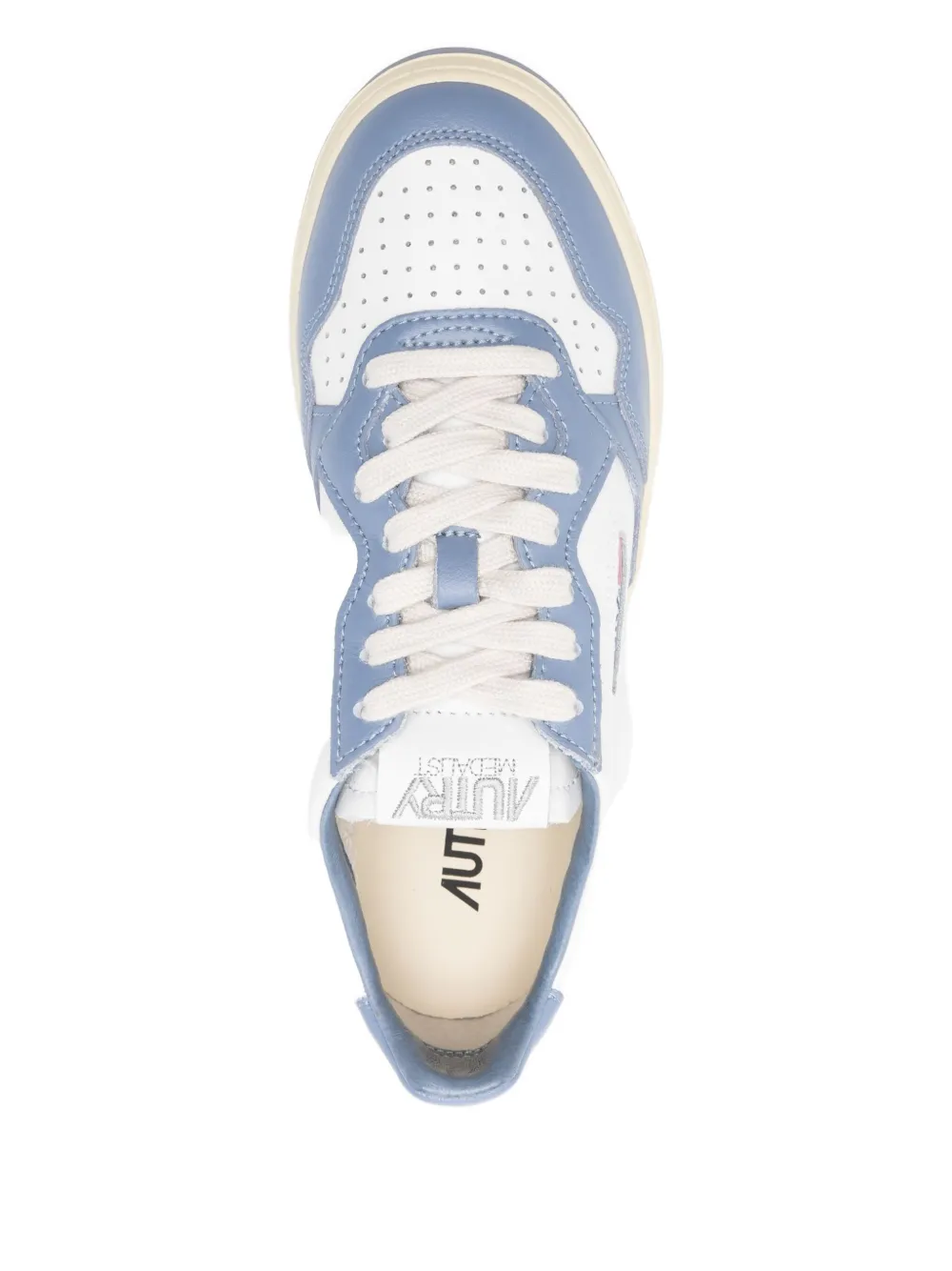 Autry Medalist Low Sneakers Bicolor In White And Tempest Leather Shoes In Blue