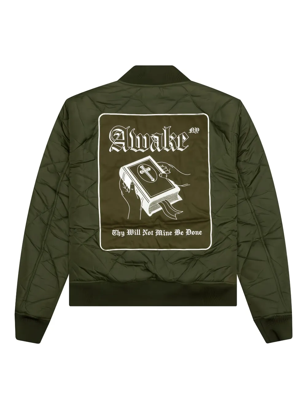 Awake NY Bomberjack met geborduurd logo Groen