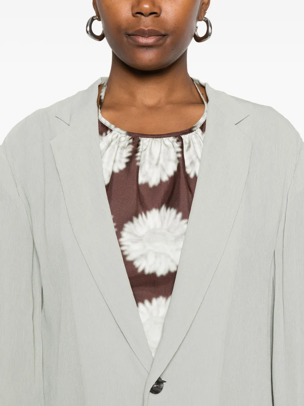 Alberta Ferretti Blazer met enkele rij knopen Grijs