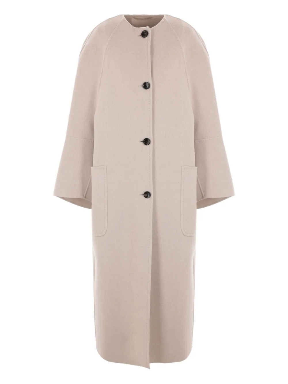 Max Mara Cashmere Patch-pocket Coat In Neutral