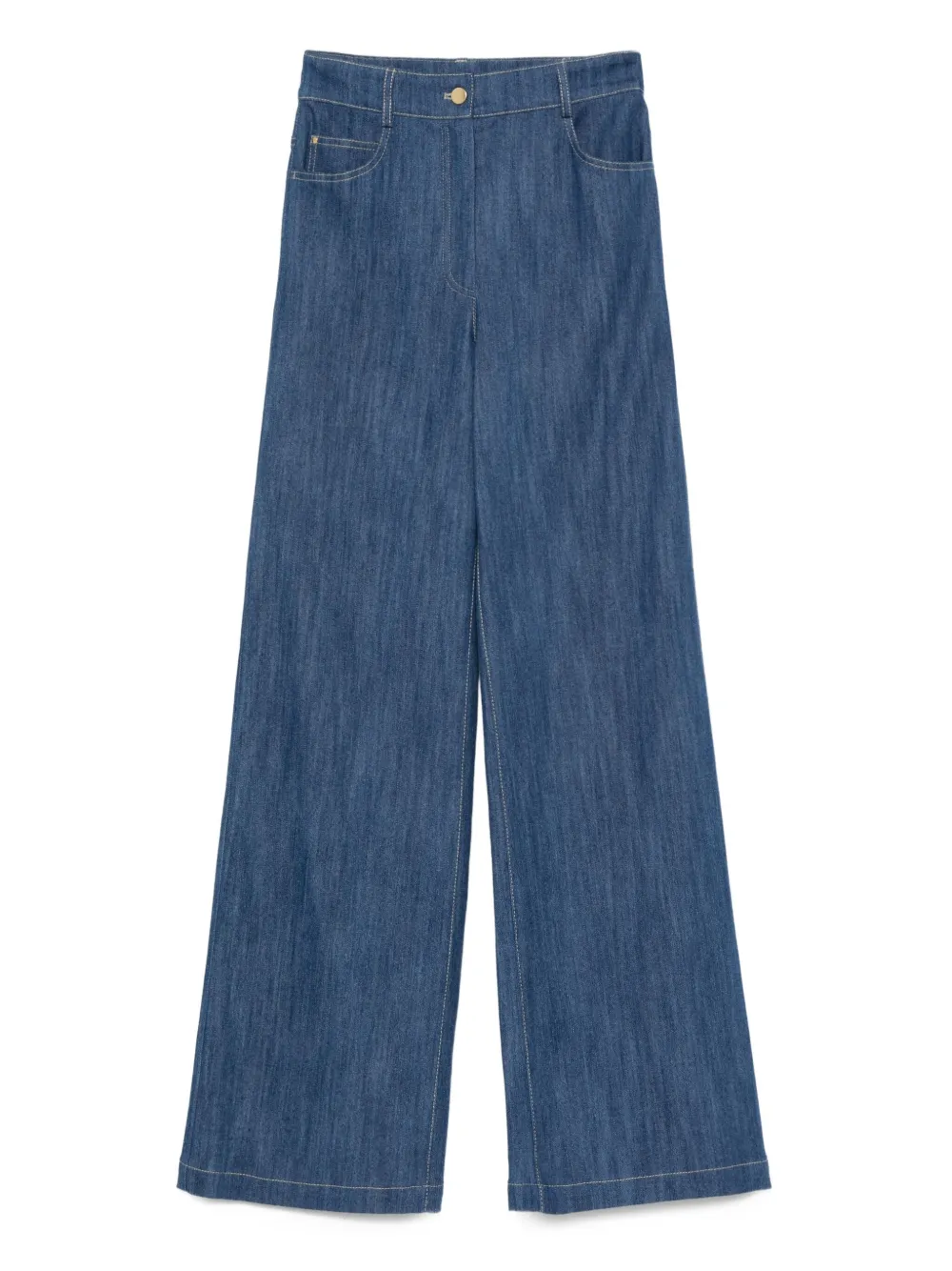 button-fly wide-leg trousers