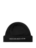 Neighborhood logo-embroidered beanie - Black
