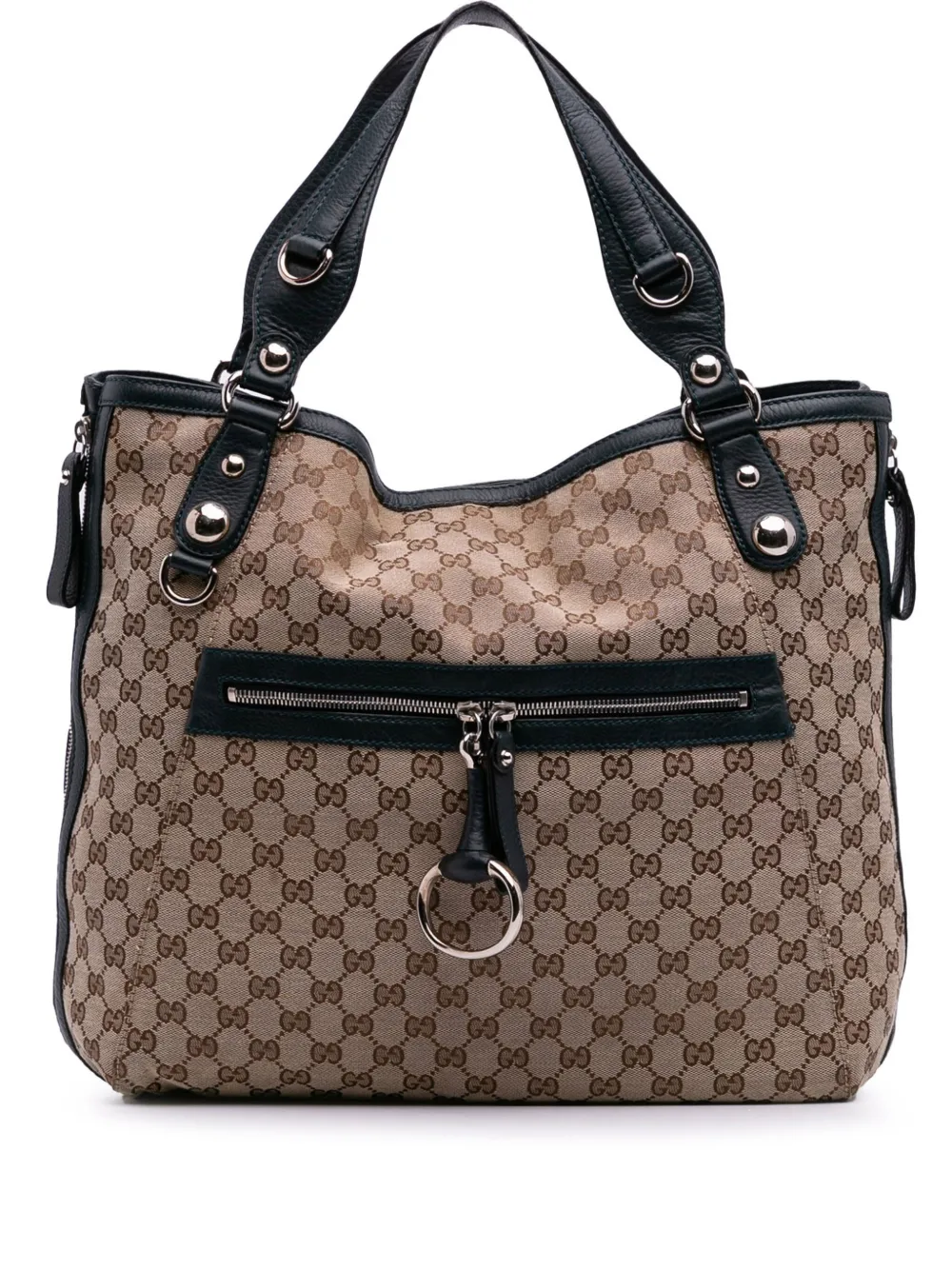 Gucci Pre-Owned 2016-2025 Large GG Canvas Icon Bit Zip tote bag - ブルー Gucci Pre-Owned 2016-2025 Large GG Canvas Icon Bit Zip tote bag - ブルー