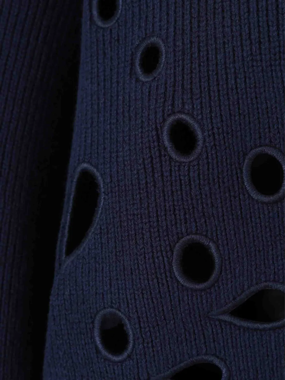 Ulla Johnson Cut-out Ribbed Knit Jumper In Blue