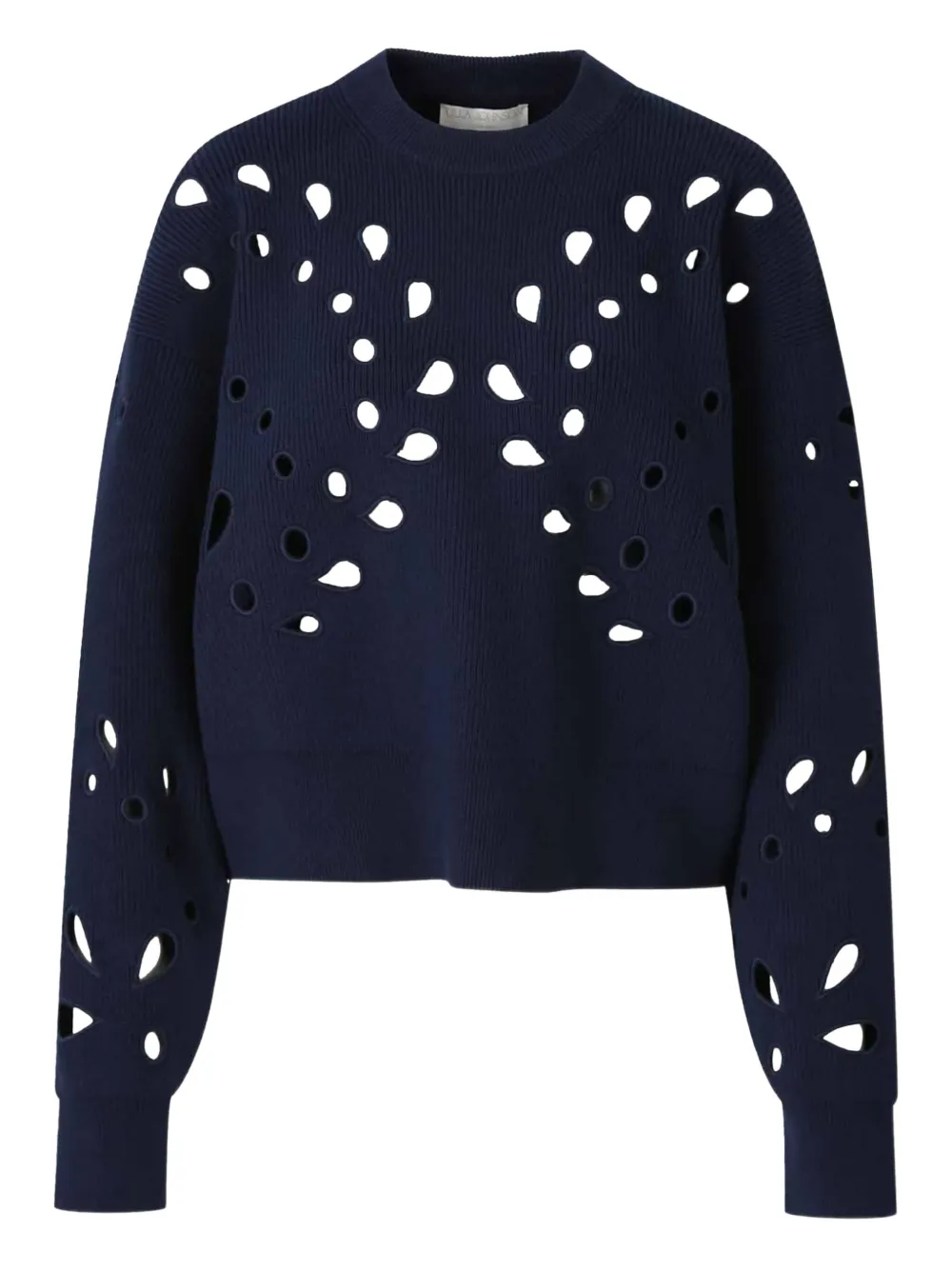 Ulla Johnson Cut-out Ribbed Knit Jumper In Blue