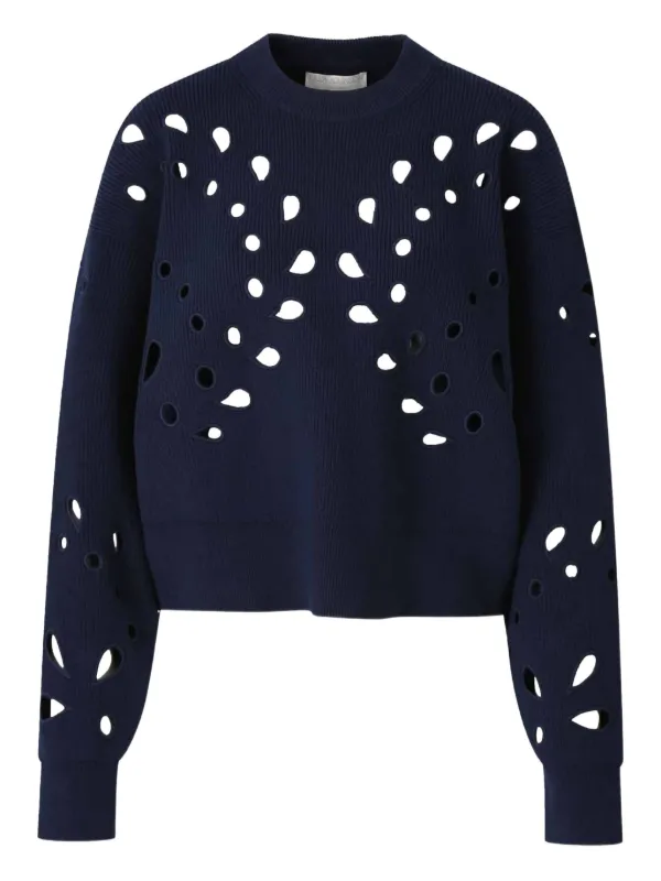 Ulla Johnson カットアウト リブニットセーター | ブルー