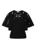 Ulla Johnson cut-out floral top - Black
