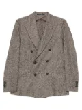 Tagliatore double-breasted textured blazer - Brown