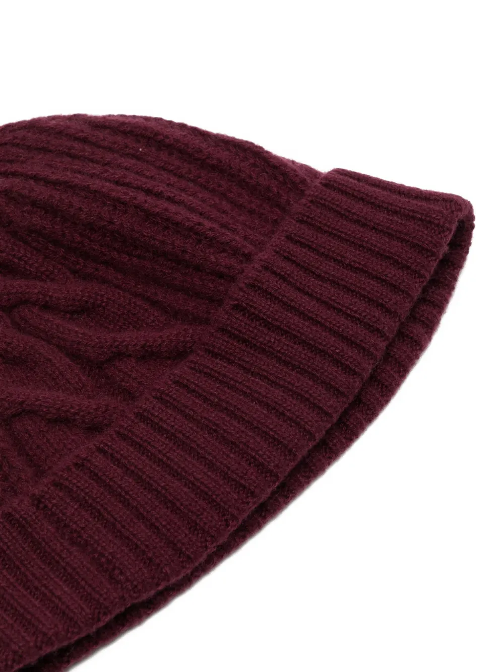 N.Peal Kabelgebreide kasjmier muts - Rood