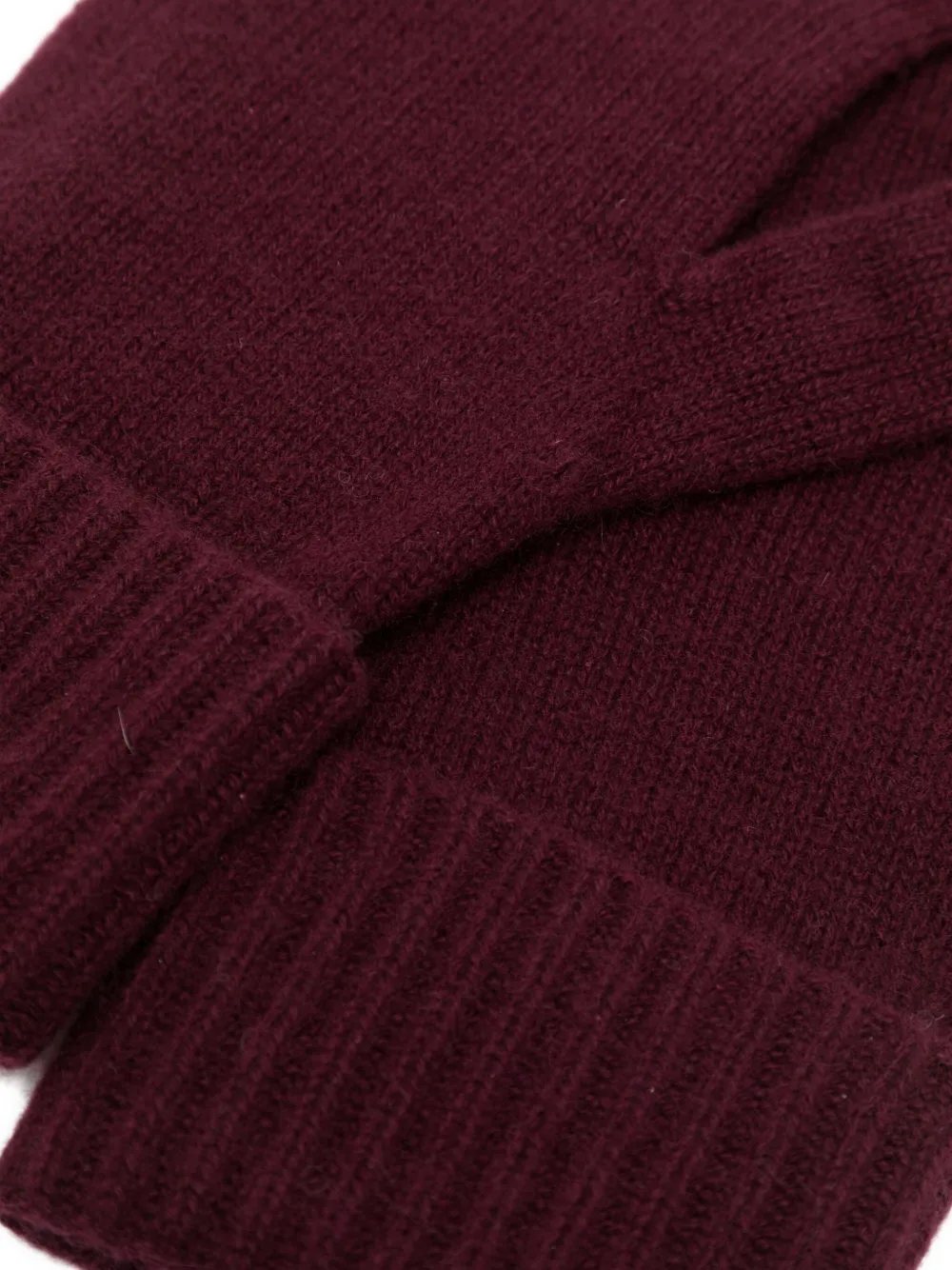 N.Peal Kasjmier geribbelde handschoenen - Rood