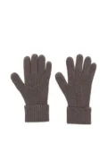 N.Peal cashmere ribbed gloves - Brown