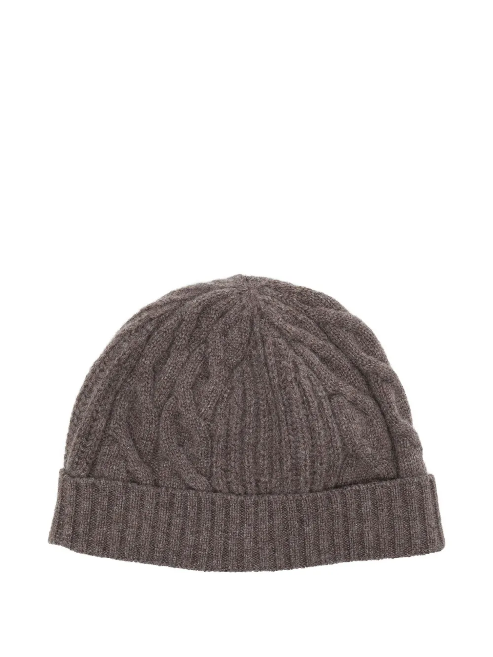 N.Peal cashmere cable-knit beanie | Brown | Image 1
