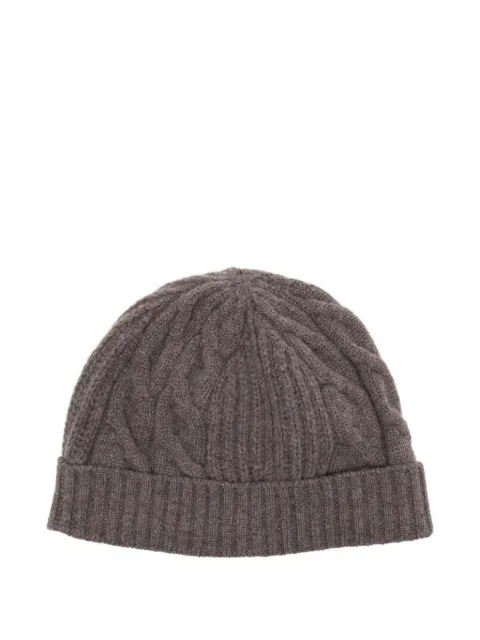 N.Peal Berretto in cashmere con lavorazione trecce