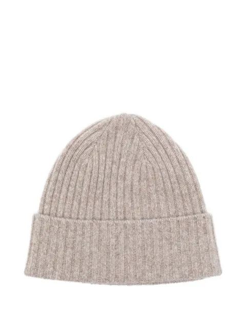 N.Peal cashmere ribbed beanie