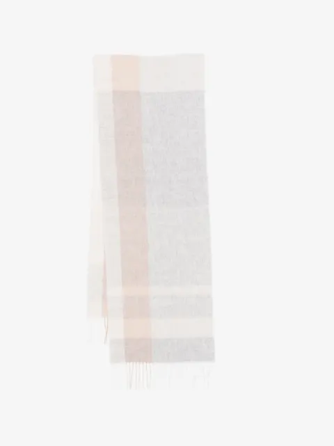 N.Peal checked cashmere scarf