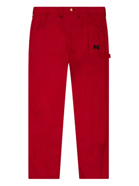 Needles x Smith's butterfly-embroidered buckle trousers