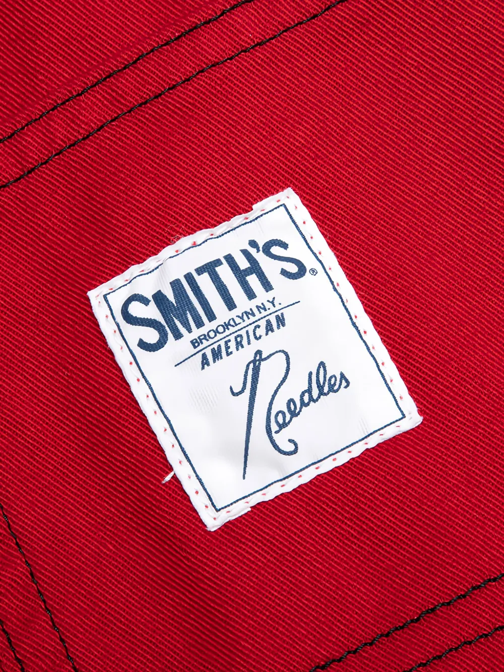 Needles x Smith's broek met geborduurde vlinder en gesp Rood