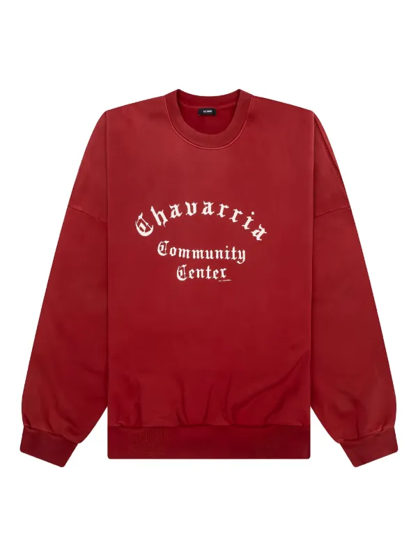 Willy Chavarria Community Center crew-neck Sweatshirt | Red | FARFETCH