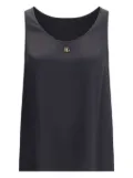 Dolce & Gabbana logo-plaque silk top - Black