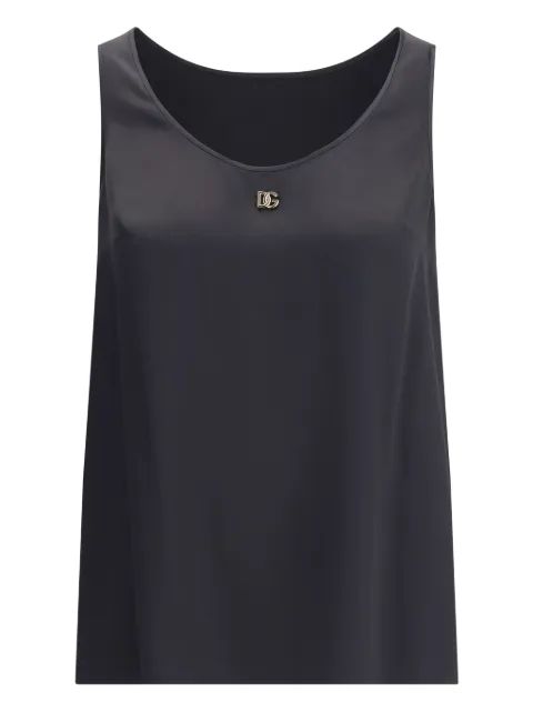 Dolce & Gabbana logo-plaque silk top