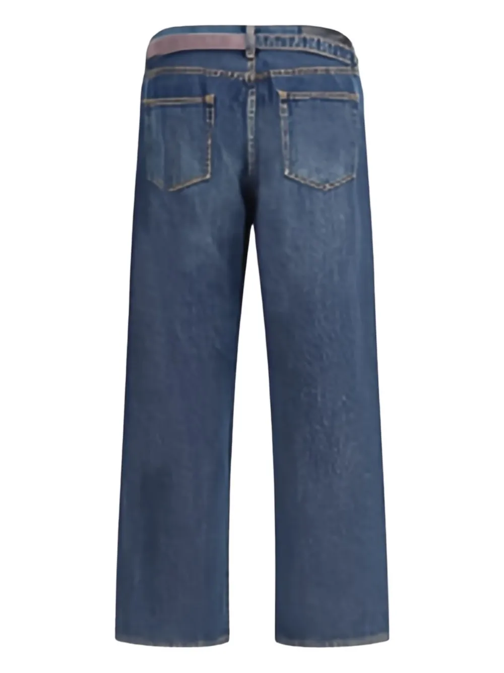 sacai Jeans met ritszak en ceintuur Blauw