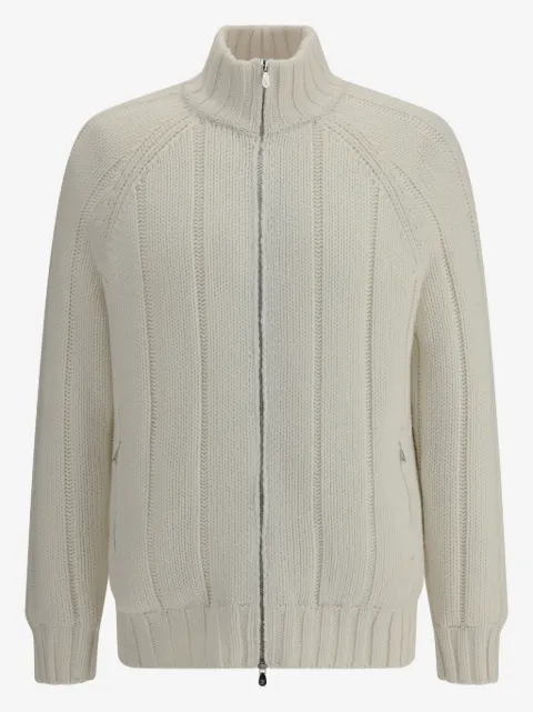 Brunello Cucinelli ribbed zip-front cashmere cardigan