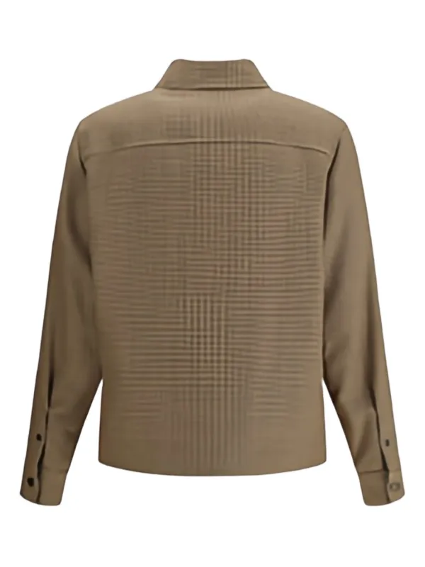 Moncler houndstooth-pattern zip-front Jacket | Brown | FARFETCH