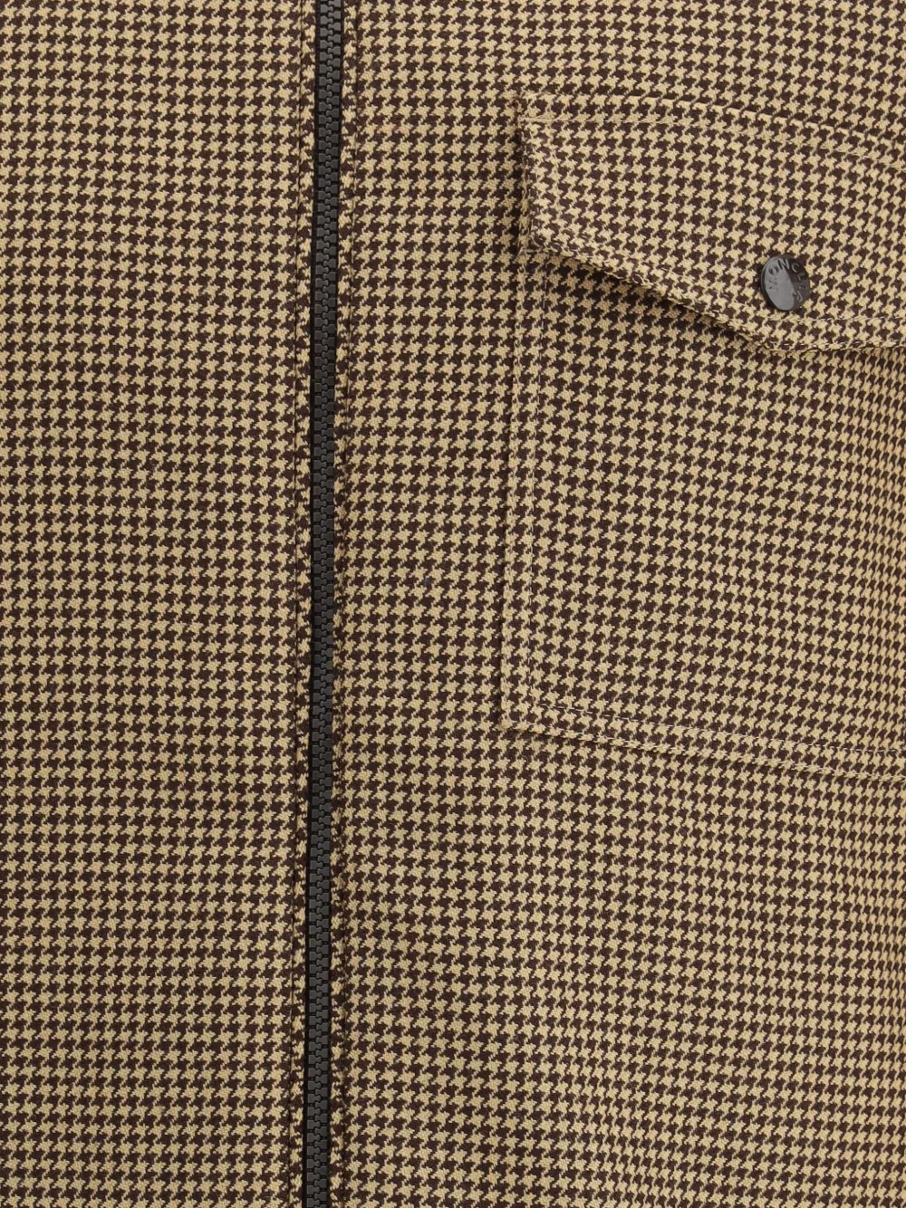 Moncler Jack met pied-de-poule print en rits Bruin
