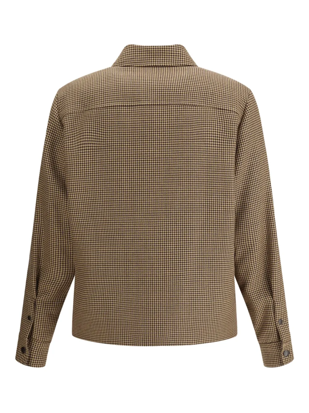 Moncler Jack met pied-de-poule print en rits Bruin