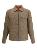 Moncler houndstooth-pattern zip-front jacket - Brown
