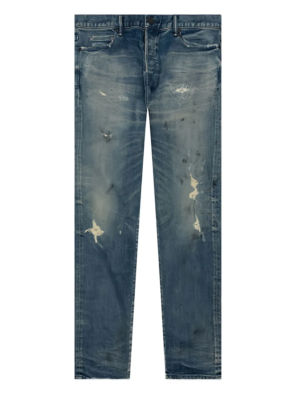 John Elliott frayed distressed jeans - ブルー John Elliott frayed distressed jeans - ブルー