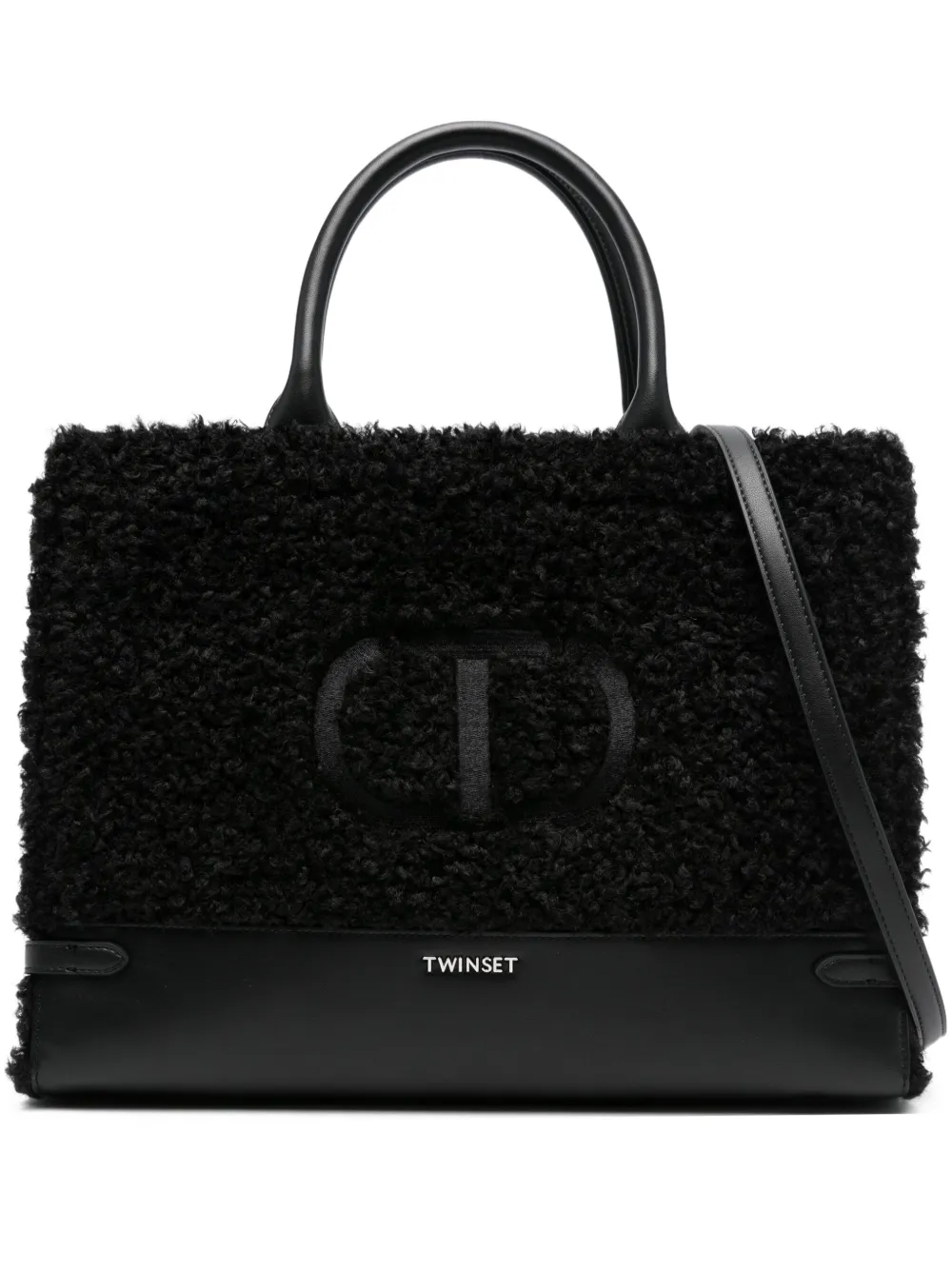 TWINSET logo-print tote bag Zwart