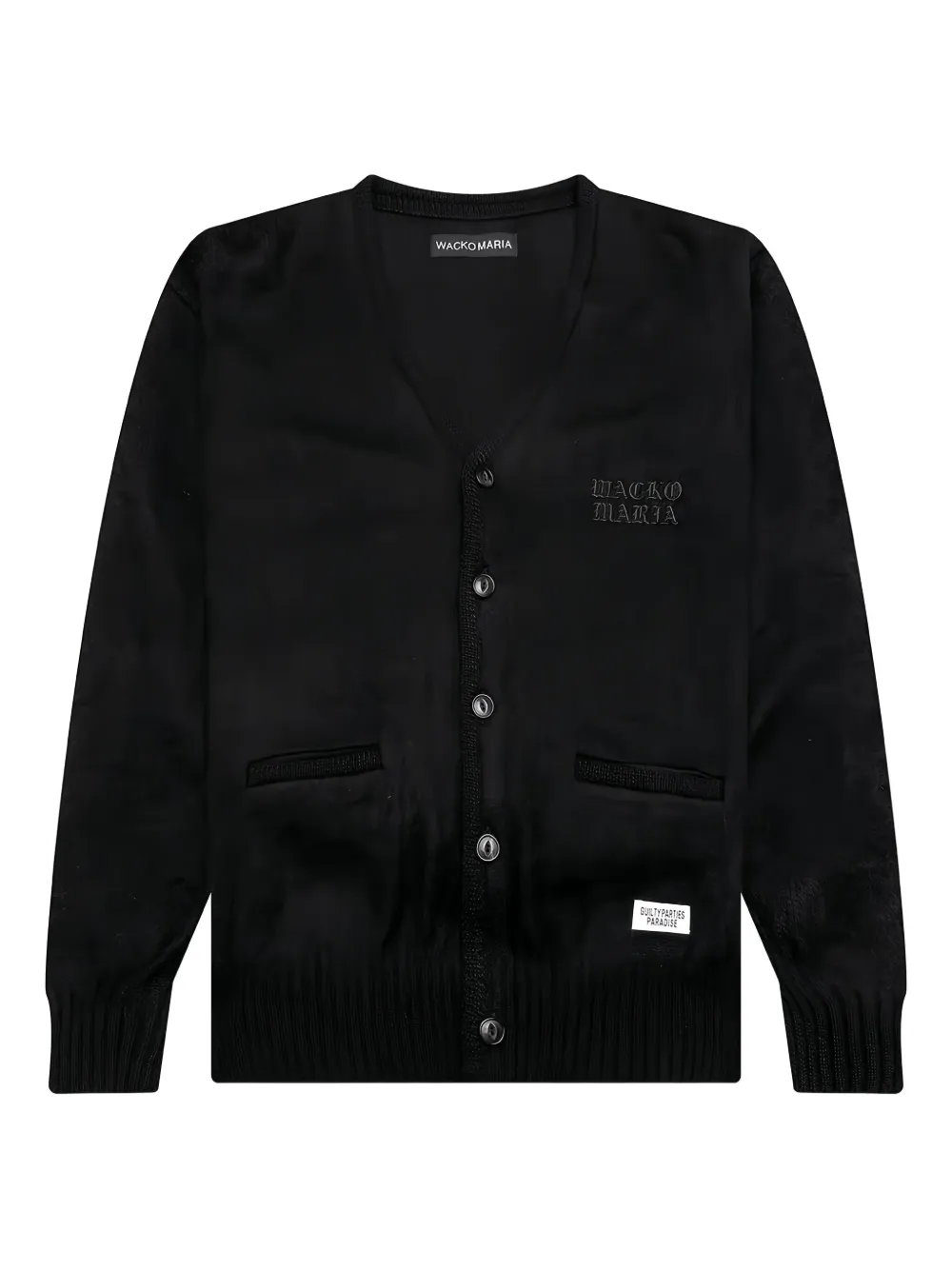 WACKO MARIA logo-embroidered cardigan | Black | Image 1