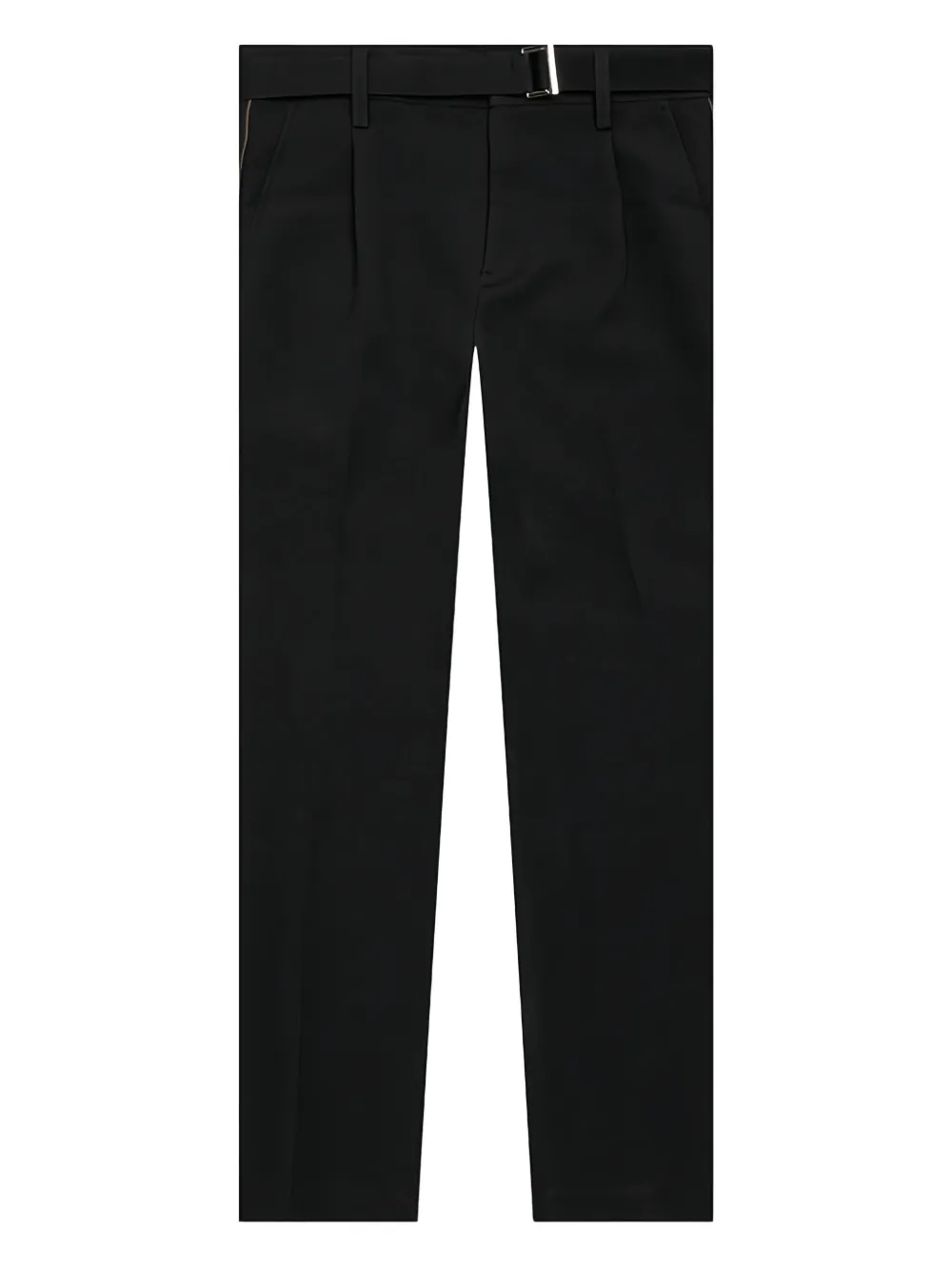 sacai logo-engraved trousers - ブラック sacai logo-engraved trousers - ブラック