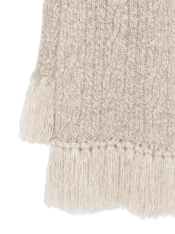 Fedeli cable-knit tassel-detail Scarf | Neutrals | FARFETCH JO