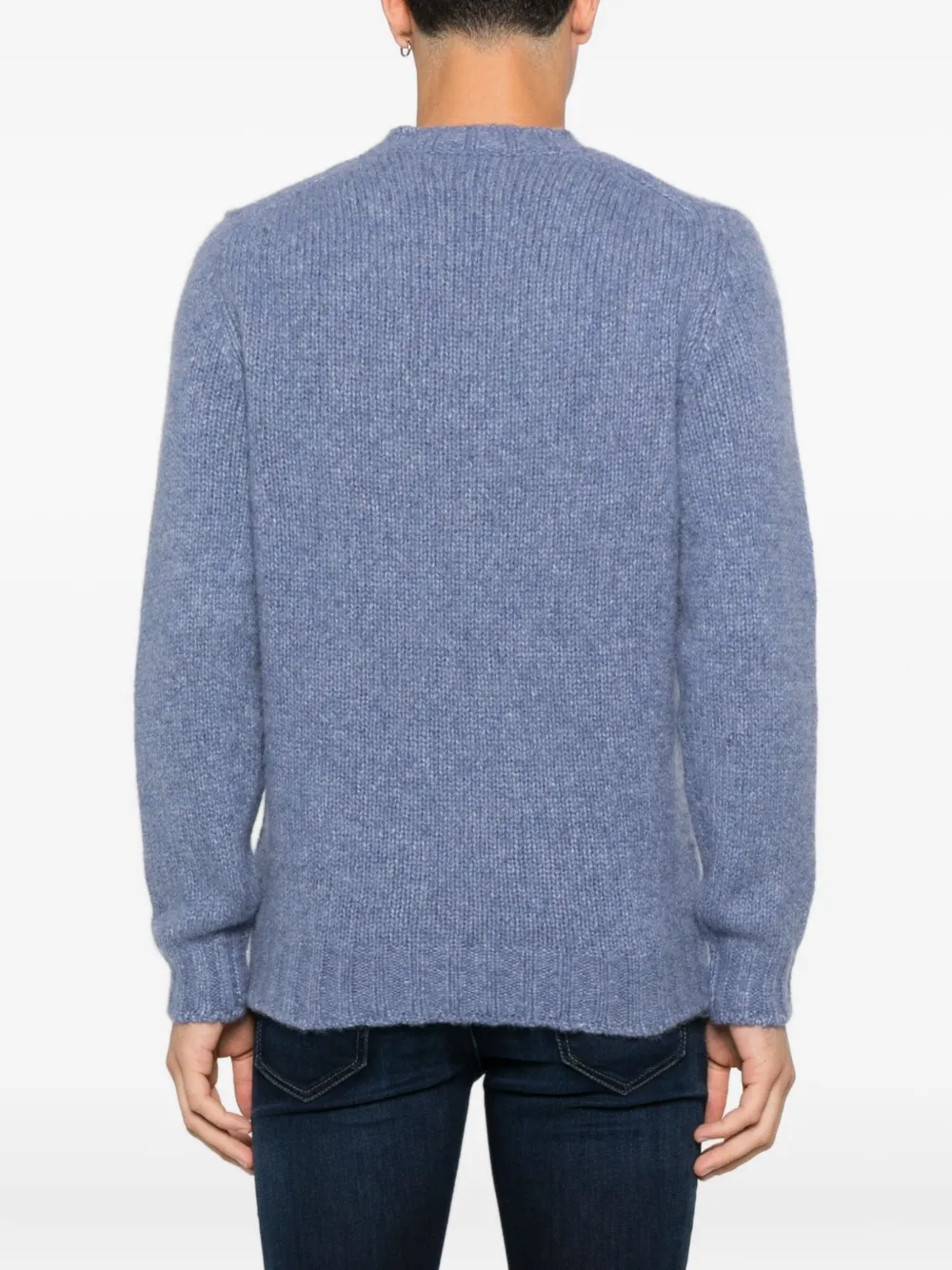 Fedeli Geribbelde sweater met ronde hals Blauw