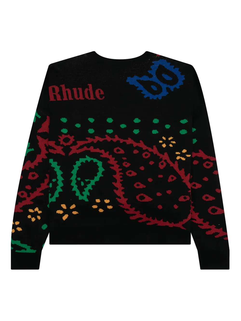 RHUDE Intarsia gebreide trui Zwart