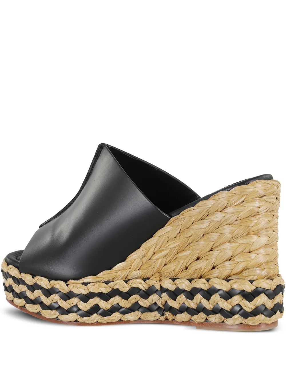 Paloma Barceló Ivana leather platform raffia sandals Black