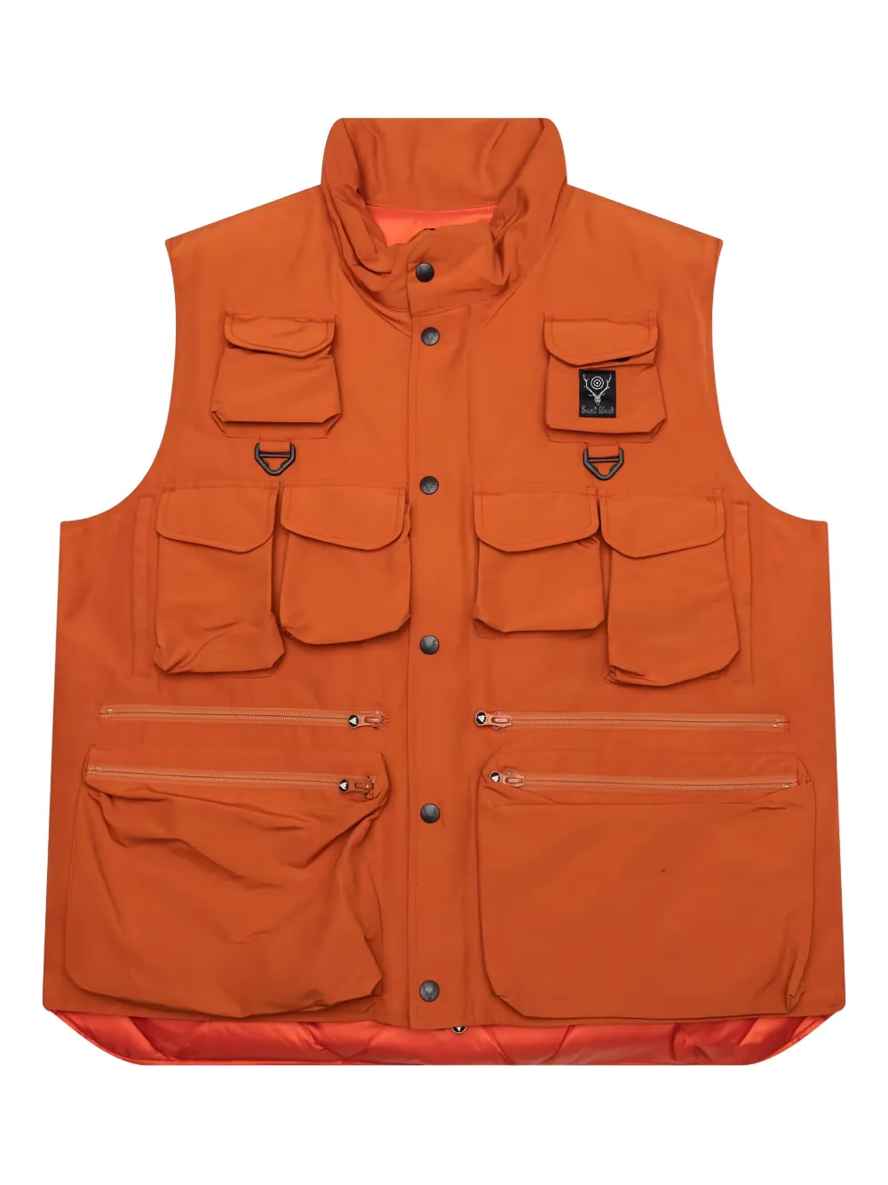 SOUTH2 WEST8 multi-pocket gilet - オレンジ SOUTH2 WEST8 multi-pocket gilet - オレンジ