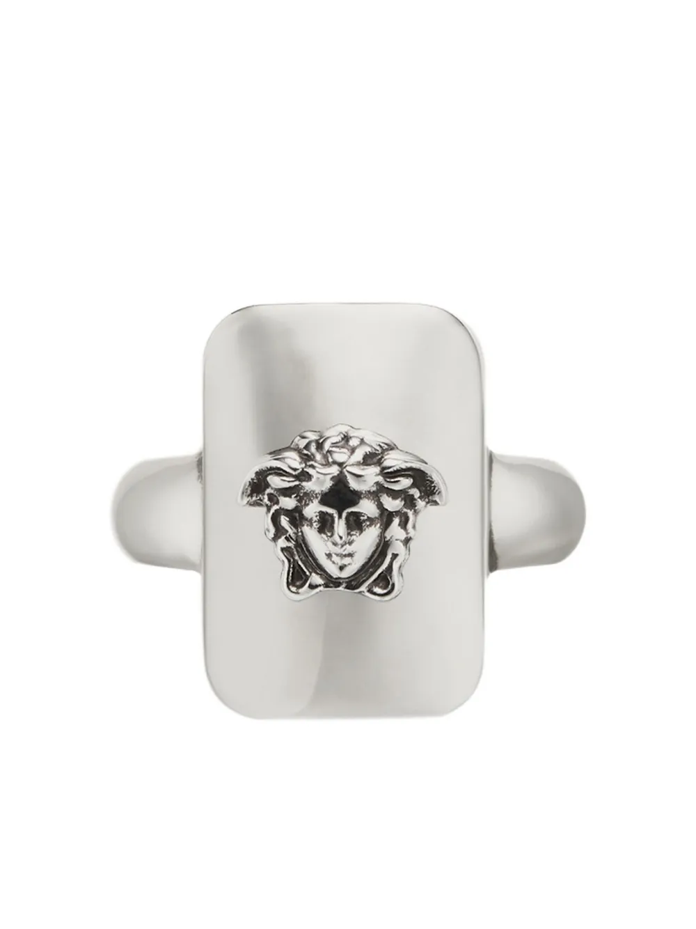 Versace Medusa-head Square Ring In Metallic