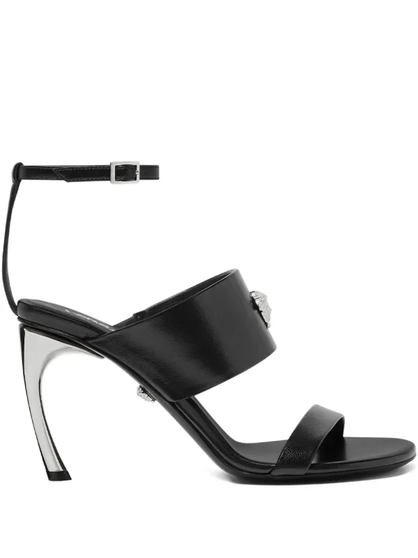 Versace Sandália Com Aplicação Medusa Head | Preto | FARFETCH BR