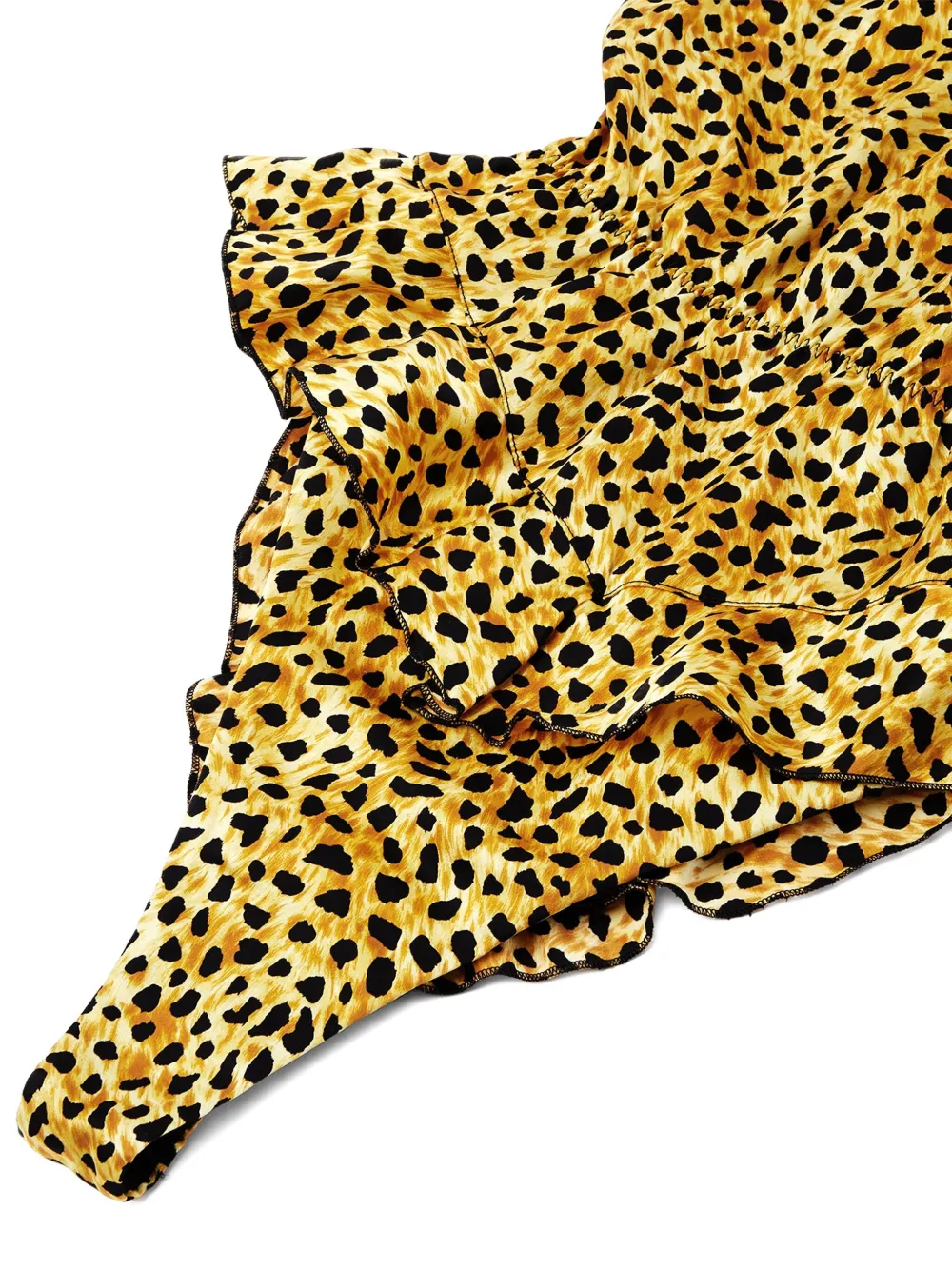 Versace leopard-print ruffled bodysuit Geel