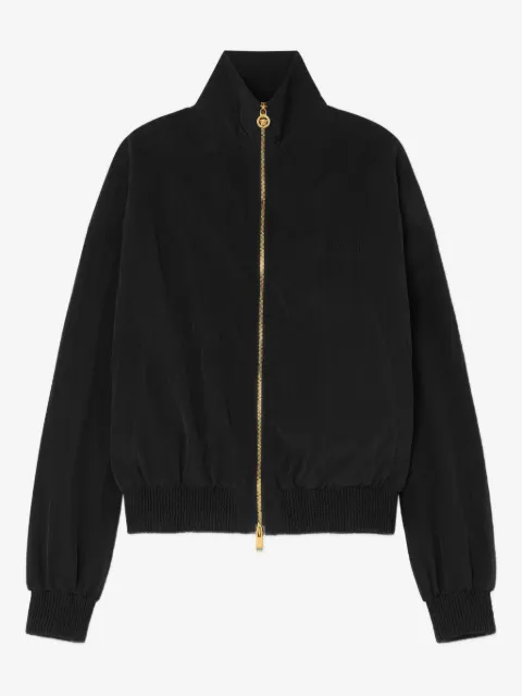 Versace logo刺绣罗纹袖口飞行员夹克