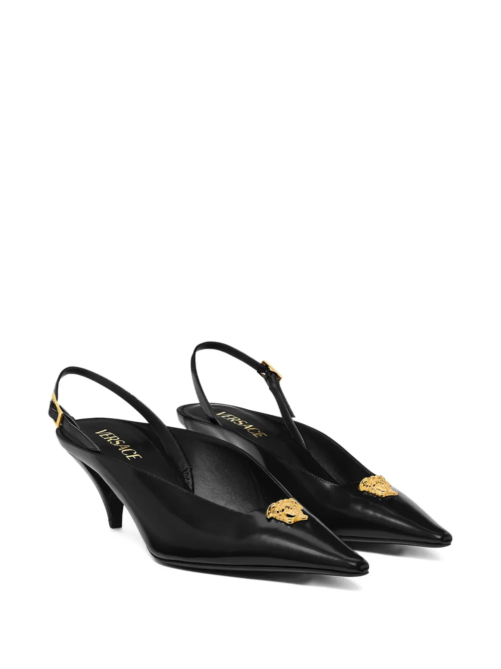 Versace medusa-head pointed-toe mules Black