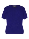 Versace textured-knit short-sleeve top - Blue
